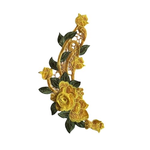 Blumen Zum AufbüGeln Mode Stil Stickerei Dreidimensionale Blumen Hohl Spitze Kragen Dekoration DIY Kleidung Nähzubehör Spitze Stoff(Style4(1pcs)) von BYLYUIVN