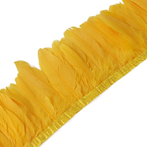 2 Meter Gänsefeder Band, Breite 15-20cm Ribbon Feather Satinband Fransen Gänsefeder Borte Nähen Flauschige Federquasten Stoffstreifen DIY Federkleidung Hut Trim Feather Gänsefeder Federborte von BYNYXI