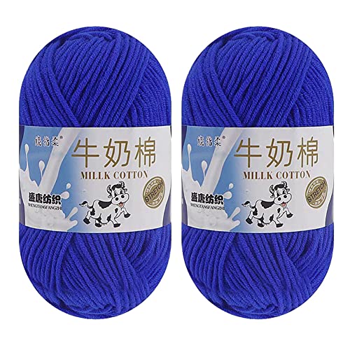 2x50g Milchgarn Strickgarn, 5Ply Baumwollgarn zum häkeln weiche Garne Weich Grob Handgewebte Einfarbig Strickwolle Hand Spinning Faser Wollgarn Häkelwolle Garn für Handarbeiten Häkeln Stricken 2x50g Milchgarn Strickgarn, 5Ply Baumwollgarn zum häkeln weiche Garne Weich Grob Handgewebte Einfarbig Strickwolle Hand Spinning Faser Wollgarn Häkelwolle Garn für Handarbeiten Häkeln Stricken von BYNYXI
