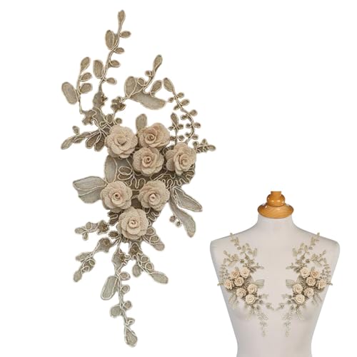 Aufnäher Stickerei Blumen, 3D Stickerei Perlen Spitze Blumen Stickerei Applikation DIY Bestickt Brust Floral Patch Nähen Zubehör für Ausschnitt Hochzeit Brautkleid Kleidung Stickerei Dekoration Aufnäher Stickerei Blumen, 3D Stickerei Perlen Spitze Blumen Stickerei Applikation DIY Bestickt Brust Floral Patch Nähen Zubehör für Ausschnitt Hochzeit Brautkleid Kleidung Stickerei Dekoration von BYNYXI
