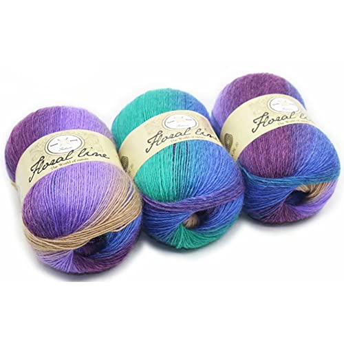 BYNYXI 3 Stück Farbverlaufsgarn, 400 Meter 100% Wollbiene Farbverlauf Strickwolle Einlagige 100 Gramm Wolle zum Stricken Farbverlaufswolle mehrfarbige Multicolor Regenbogen Häkelwolle, 3x100g BYNYXI 3 Stück Farbverlaufsgarn, 400 Meter 100% Wollbiene Farbverlauf Strickwolle Einlagige 100 Gramm Wolle zum Stricken Farbverlaufswolle mehrfarbige Multicolor Regenbogen Häkelwolle, 3x100g von BYNYXI