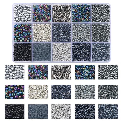 Glasperlen zum Auffädeln, 2mm-4mm Bastelperlen DIY Schmuckherstellung Glasperlen kleine Perlen Kit mit 24 Gitter Aufbewahrungsbox für Armbänder Halskette Schmuckherstellung Jewellery Making Ohrringe Glasperlen zum Auffädeln, 2mm-4mm Bastelperlen DIY Schmuckherstellung Glasperlen kleine Perlen Kit mit 24 Gitter Aufbewahrungsbox für Armbänder Halskette Schmuckherstellung Jewellery Making Ohrringe von BYNYXI