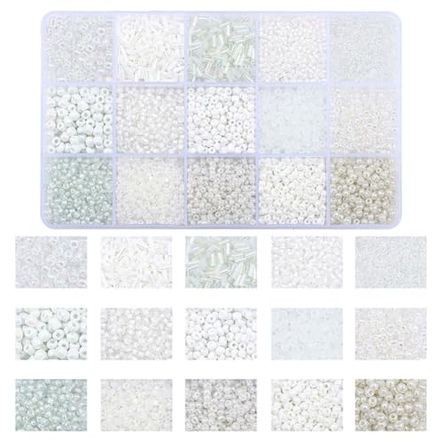 Glasperlen zum Auffädeln, 2mm-4mm Bastelperlen DIY Schmuckherstellung Glasperlen kleine Perlen Kit mit 24 Gitter Aufbewahrungsbox für Armbänder Halskette Schmuckherstellung Jewellery Making Ohrringe Glasperlen zum Auffädeln, 2mm-4mm Bastelperlen DIY Schmuckherstellung Glasperlen kleine Perlen Kit mit 24 Gitter Aufbewahrungsbox für Armbänder Halskette Schmuckherstellung Jewellery Making Ohrringe von BYNYXI