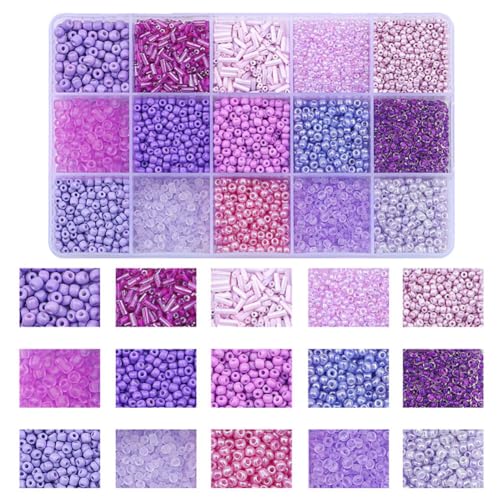 Glasperlen zum Auffädeln, 2mm-4mm Bastelperlen DIY Schmuckherstellung Glasperlen kleine Perlen Kit mit 24 Gitter Aufbewahrungsbox für Armbänder Halskette Schmuckherstellung Jewellery Making Ohrringe Glasperlen zum Auffädeln, 2mm-4mm Bastelperlen DIY Schmuckherstellung Glasperlen kleine Perlen Kit mit 24 Gitter Aufbewahrungsbox für Armbänder Halskette Schmuckherstellung Jewellery Making Ohrringe von BYNYXI