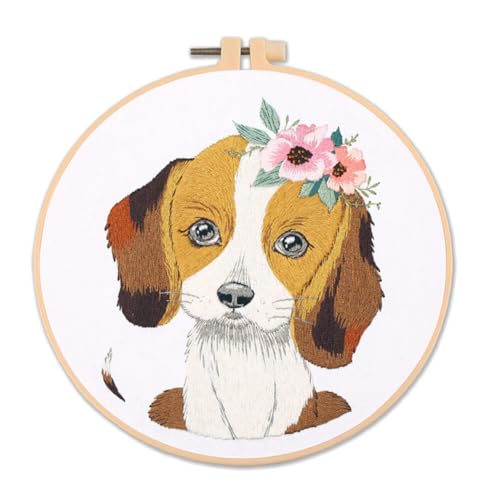 Hunde Stickerei Set Anfänger, 20cm Stickrahmen Stickerei Set Anfänger Tiere Erwachsene Anfänger Sticksets DIY Stickerei Zubehör Set Stickerei Kreuzstich Stickbilder Set für Kunst Handwerk Nähen Hunde Stickerei Set Anfänger, 20cm Stickrahmen Stickerei Set Anfänger Tiere Erwachsene Anfänger Sticksets DIY Stickerei Zubehör Set Stickerei Kreuzstich Stickbilder Set für Kunst Handwerk Nähen von BYNYXI