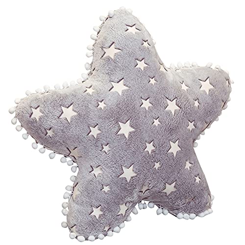 Sternkissen Leuchtend, 40cm Sternförmig Plüsch Stern Kissen Kinderzimmer Dekokissen Gefüllte Plüschkissen Graue Sternkissen Baby Kinder Stern Wolke Sternchen Zierkissen für Schlafzimmer Babyzimmer Sternkissen Leuchtend, 40cm Sternförmig Plüsch Stern Kissen Kinderzimmer Dekokissen Gefüllte Plüschkissen Graue Sternkissen Baby Kinder Stern Wolke Sternchen Zierkissen für Schlafzimmer Babyzimmer von BYNYXI