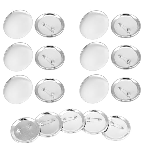 20 Stück Leere Schaltfläche Abzeichen Button Teile Button Supplies Back Button Teile fürButtonmaschinen, DIY Pin Zubehör für Basteln und individuelle Abzeichen(58mm) von BYTLEOUTJ