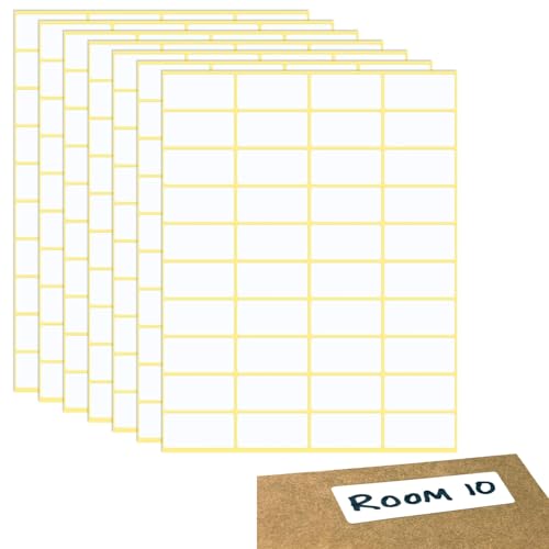 600 selbstklebende Etiketten, 38 x 19 mm Universal-Etiketten für Adressen, Haushalt, Gefrierfach und Marmeladengläser für Büro, Küche und Haushaltsorganisation,Aktenordner (Mit Marker) von BYTLEOUTJ