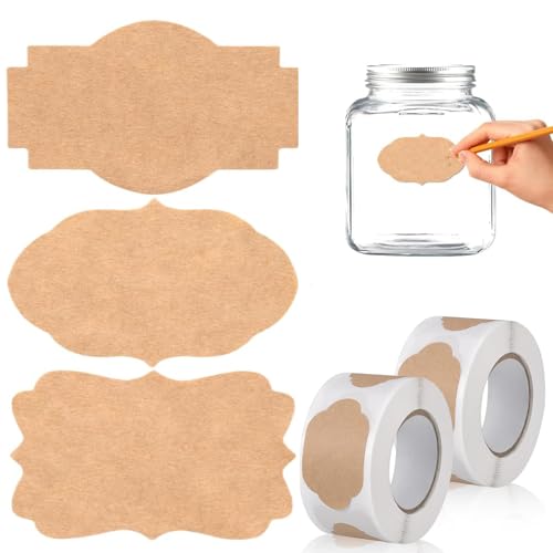 Kraft Etiketten Aufkleber 500 Stück Marmeladen Etiketten,Etiketten Selbstklebend,Kraftpapier Aufkleber,Perfekt für Geschenkaufkleber für Marmeladengläser, Geschenktüten, Umschläge Kraft Etiketten Aufkleber 500 Stück Marmeladen Etiketten,Etiketten Selbstklebend,Kraftpapier Aufkleber,Perfekt für Geschenkaufkleber für Marmeladengläser, Geschenktüten, Umschläge von BYTLEOUTJ