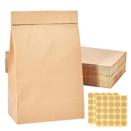 Papiertüten Braun, 60 Stück 9x18x5.5cmcm Kraftpapiertüten Geschenktüten Klein mit 50 Aufkleber Flachboden Papier Beutel für Süßigkeiten, DIY, Weihnachten, Geburtstag und Mitgebsel Papiertüten Braun, 60 Stück 9x18x5.5cmcm Kraftpapiertüten Geschenktüten Klein mit 50 Aufkleber Flachboden Papier Beutel für Süßigkeiten, DIY, Weihnachten, Geburtstag und Mitgebsel von BYTLEOUTJ