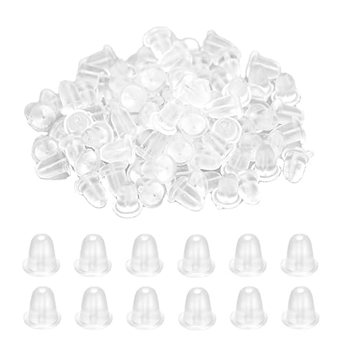 Transparente Ohrring-Verschlüsse, 5 mm Silikon- und Gummi-Sicherheitsverschlüsse, sichere Ohrring-Stopper für Damen, DIY-Schmuck, Ohrstecker und Ohrring-Zubehör, 500 Stück von BYTLEOUTJ