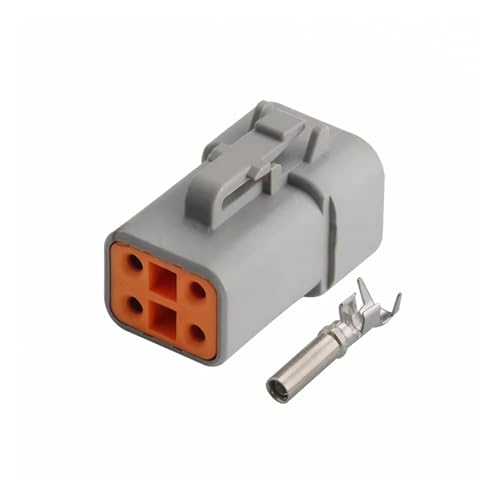 1 Satz 4 Pin grau männlich weiblich DTP 2,5 mm Kfz-Stecker DTP06-4S DTP04-4P wasserdichter Kabelstecker mit Klemmen (Male-01,2 Sets) von BYTNHNT