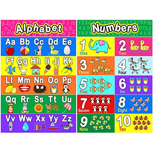 BYUTFA Dekorative Gemälde, 2 Stück, ABC-Alphabet-Poster, Diagramm-Nummern-Poster, Pre-K-Lernposter für Kindergarten, Wanddekoration, laminiert, 30 x 41 cm BYUTFA Dekorative Gemälde, 2 Stück, ABC-Alphabet-Poster, Diagramm-Nummern-Poster, Pre-K-Lernposter für Kindergarten, Wanddekoration, laminiert, 30 x 41 cm von BYUTFA