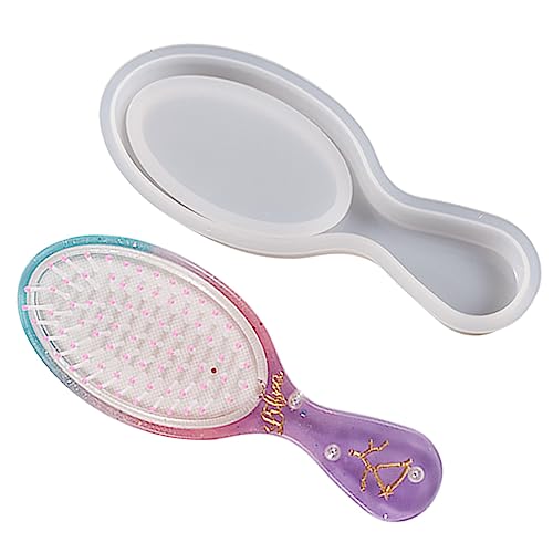 BYUTFA Kamm-Silikonform, für Schmuck, Basteln, Kunstharz, Gussform, süße Haarbürste, Epoxidharz-Formen für Haarstyling-Kamm BYUTFA Kamm-Silikonform, für Schmuck, Basteln, Kunstharz, Gussform, süße Haarbürste, Epoxidharz-Formen für Haarstyling-Kamm von BYUTFA