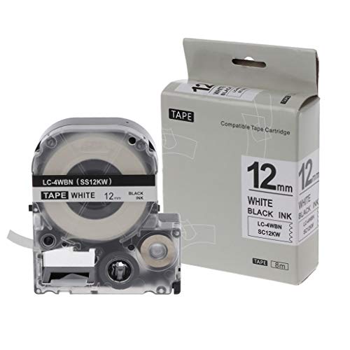 BYUTFA Schwarz auf Weiß Etikettenband Ruban Etikettenbänder 12 mm für Epson LC-5WBW LW-300 LW-400 LW-600P BYUTFA Schwarz auf Weiß Etikettenband Ruban Etikettenbänder 12 mm für Epson LC-5WBW LW-300 LW-400 LW-600P von BYUTFA