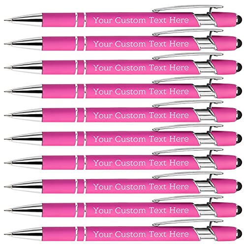 Kugelschreiber Personalisiert mit Gravur Kugelschreiber Personalisierter mit Namen Logo Wunschtext, Stift Personalisierte Geschenk für Maenner, Frauen, Bachelor, Geburtstag, Rosa,10 Stück von BYWEXCLESD