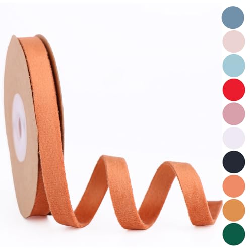 BYZANDQI Samtband 5m x 1cm Samt Dekoband Set Schleifenband Schmuckband Geschenkband Weihnachten (Terrakotta) von BYZANDQI