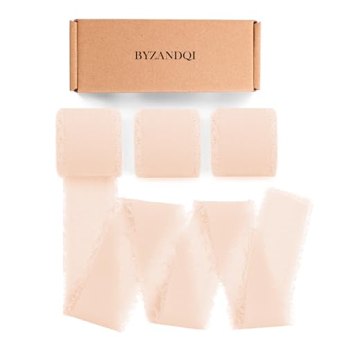BYZANDQI Schleifenband 2,5cm x 18m Hellrosa Hochzeit Chiffonband Geschenkband Stoffband Dekoband Seidenband BYZANDQI Schleifenband 2,5cm x 18m Hellrosa Hochzeit Chiffonband Geschenkband Stoffband Dekoband Seidenband von BYZANDQI