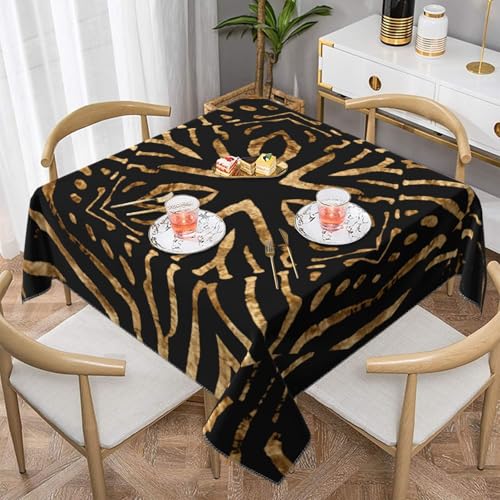 Afrika Wild Zebra Schwarz Gold StripeSquare Staubdichte Tischdecke wasserdichte Tischdecke 55x55Zoll Afrika Wild Zebra Schwarz Gold StripeSquare Staubdichte Tischdecke wasserdichte Tischdecke 55x55Zoll von BYwenhopnbs