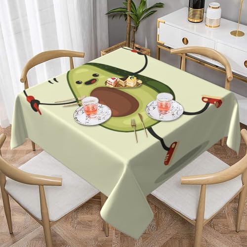 Avocado Rope SkippingSquare Staubdichte Tischdecke wasserdichte Tischdecke 55x55Zoll Avocado Rope SkippingSquare Staubdichte Tischdecke wasserdichte Tischdecke 55x55Zoll von BYwenhopnbs