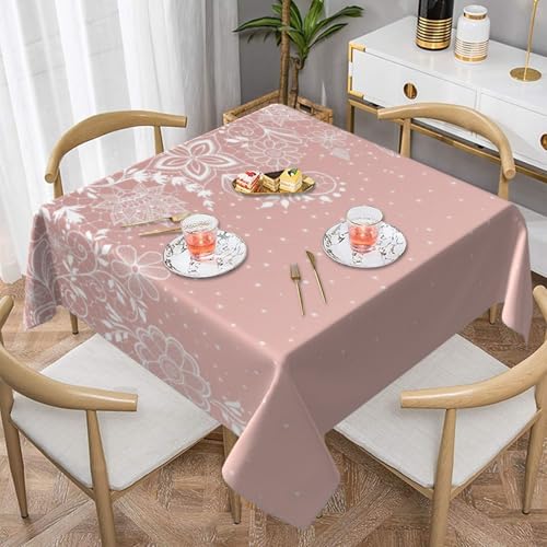 BYwenhopnbs Elegantes weißes Spitzen-Blumen- und Konfetti-Design, quadratisch, staubdicht, wasserdicht, 139,7 x 139,7 cm BYwenhopnbs Elegantes weißes Spitzen-Blumen- und Konfetti-Design, quadratisch, staubdicht, wasserdicht, 139,7 x 139,7 cm von BYwenhopnbs