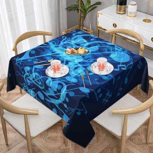Blaue Musiknoten Bedruckt, quadratisch, staubdicht, wasserdicht, Tischdecke, 139,7 x 139,7 cm Blaue Musiknoten Bedruckt, quadratisch, staubdicht, wasserdicht, Tischdecke, 139,7 x 139,7 cm von BYwenhopnbs