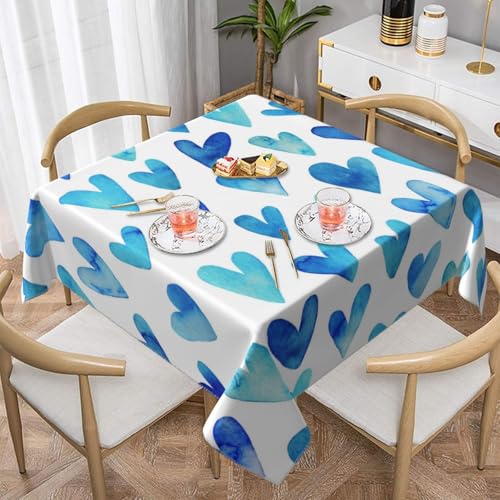 Blaues Herz, elegant, romantisch, einzigartig, quadratisch, staubdicht, wasserdicht, Tischdecke, 139,7 x 139,7 cm Blaues Herz, elegant, romantisch, einzigartig, quadratisch, staubdicht, wasserdicht, Tischdecke, 139,7 x 139,7 cm von BYwenhopnbs
