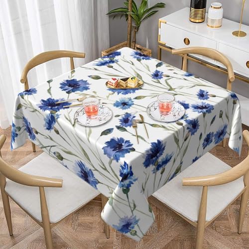 Blumen-Kornblumen-Quadratische staubdichte Tischdecke, wasserdichte Tischdecke, 55 x 55 Zoll Blumen-Kornblumen-Quadratische staubdichte Tischdecke, wasserdichte Tischdecke, 55 x 55 Zoll von BYwenhopnbs