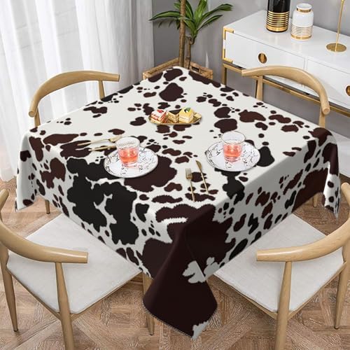 Braune Flecken Kuhhaut Quadratische staubdichte Tischdecke wasserdichte Tischdecke 55x55Zoll Braune Flecken Kuhhaut Quadratische staubdichte Tischdecke wasserdichte Tischdecke 55x55Zoll von BYwenhopnbs
