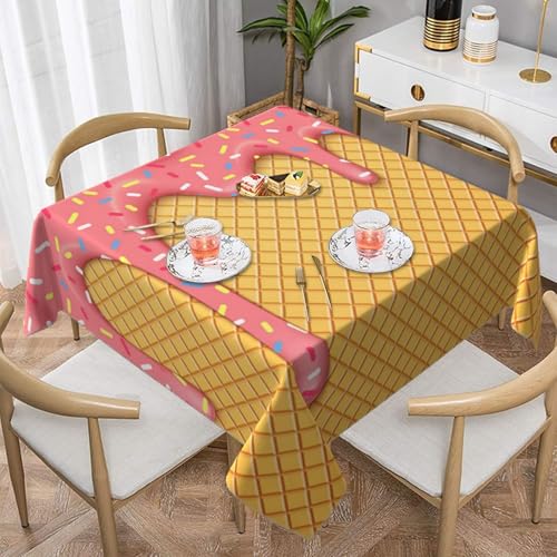 Bunte Streusel auf Waffel, quadratisch, staubdicht, wasserdicht, Tischdecke, 139,7 x 139,7 cm Bunte Streusel auf Waffel, quadratisch, staubdicht, wasserdicht, Tischdecke, 139,7 x 139,7 cm von BYwenhopnbs