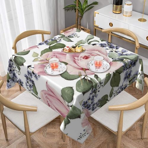 Flourishing Pink RoseSquare Staubdichte Tischdecke wasserdichte Tischdecke 55x55 Zoll Flourishing Pink RoseSquare Staubdichte Tischdecke wasserdichte Tischdecke 55x55 Zoll von BYwenhopnbs