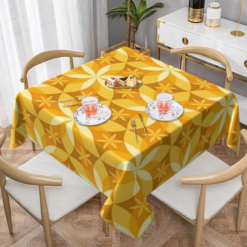 Geometrische Vanilleblume Gelb Quadratische staubdichte Tischdecke wasserdichte Tischdecke 55x55Zoll Geometrische Vanilleblume Gelb Quadratische staubdichte Tischdecke wasserdichte Tischdecke 55x55Zoll von BYwenhopnbs