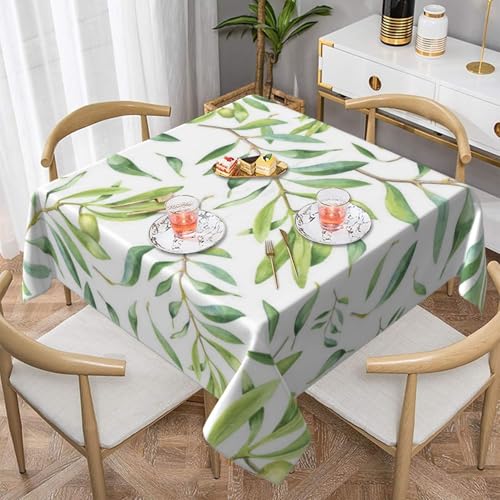 Green Leaf Künstlerischer Olivenbaum-Druck Quadratische staubdichte Tischdecke wasserdichte Tischdecke 55x55Zoll Green Leaf Künstlerischer Olivenbaum-Druck Quadratische staubdichte Tischdecke wasserdichte Tischdecke 55x55Zoll von BYwenhopnbs