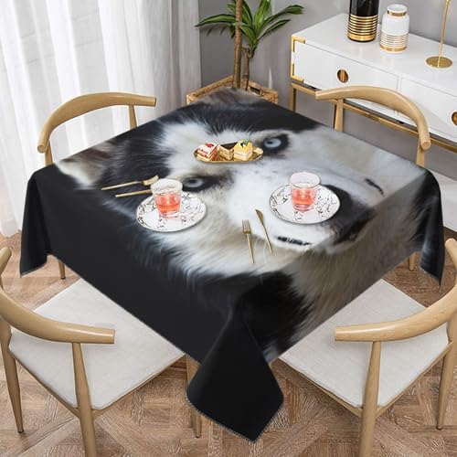 Husky's Handsome Face Dog FunnySquare Staubdichte Tischdecke wasserdichte Tischdecke 55x55Zoll Husky's Handsome Face Dog FunnySquare Staubdichte Tischdecke wasserdichte Tischdecke 55x55Zoll von BYwenhopnbs