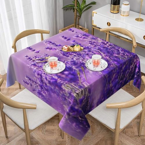Lavendelblume Lila Landschaftslandschaft Quadratische staubdichte Tischdecke wasserdichte Tischdecke 55x55Zoll Lavendelblume Lila Landschaftslandschaft Quadratische staubdichte Tischdecke wasserdichte Tischdecke 55x55Zoll von BYwenhopnbs