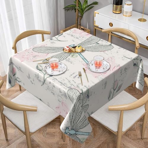 Libelle, Shabby-Chic-Rosen, abgenutzt, alt, Vintage-Blumenmuster, quadratisch, staubdicht, wasserdicht, Tischdecke, 139,7 x 139,7 cm Libelle, Shabby-Chic-Rosen, abgenutzt, alt, Vintage-Blumenmuster, quadratisch, staubdicht, wasserdicht, Tischdecke, 139,7 x 139,7 cm von BYwenhopnbs