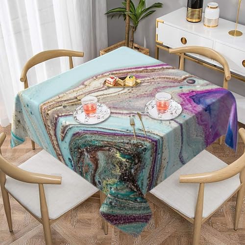 Regenbogen-Achat-Geode, quadratisch, staubdicht, wasserdicht, Tischdecke, 139,7 x 139,7 cm Regenbogen-Achat-Geode, quadratisch, staubdicht, wasserdicht, Tischdecke, 139,7 x 139,7 cm von BYwenhopnbs