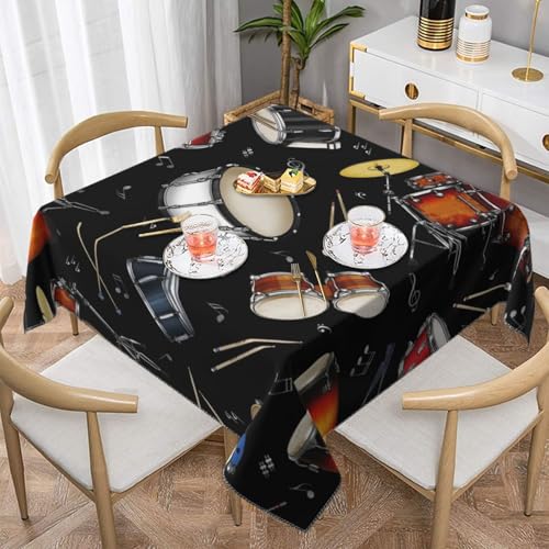 Rock DrumSquare Staubdichte Tischdecke wasserdichte Tischdecke 55x55Zoll Rock DrumSquare Staubdichte Tischdecke wasserdichte Tischdecke 55x55Zoll von BYwenhopnbs