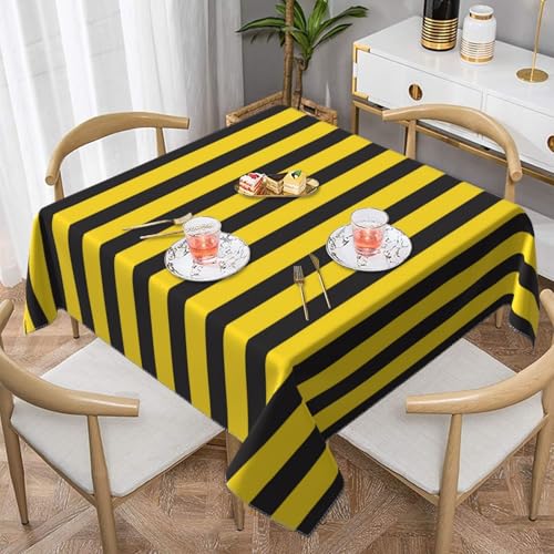 Schwarz-gelbe Bienenstreifen, quadratisch, staubdicht, wasserdicht, Tischdecke, 139,7 x 139,7 cm Schwarz-gelbe Bienenstreifen, quadratisch, staubdicht, wasserdicht, Tischdecke, 139,7 x 139,7 cm von BYwenhopnbs