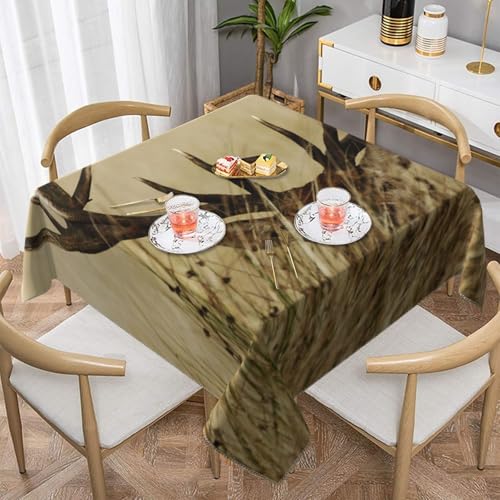 Tischdecke mit Hirschmotiv, quadratisch, staubdicht, wasserdicht, 139,7 x 139,7 cm Tischdecke mit Hirschmotiv, quadratisch, staubdicht, wasserdicht, 139,7 x 139,7 cm von BYwenhopnbs