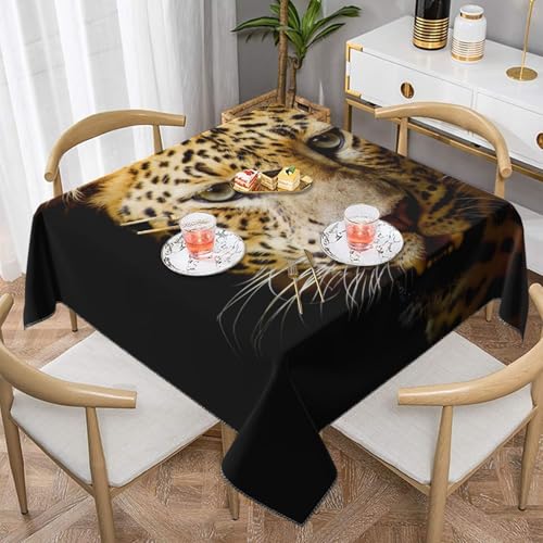 Tischdecke mit Tier-Gepardenmotiv, quadratisch, staubdicht, wasserdicht, 139,7 x 139,7 cm Tischdecke mit Tier-Gepardenmotiv, quadratisch, staubdicht, wasserdicht, 139,7 x 139,7 cm von BYwenhopnbs
