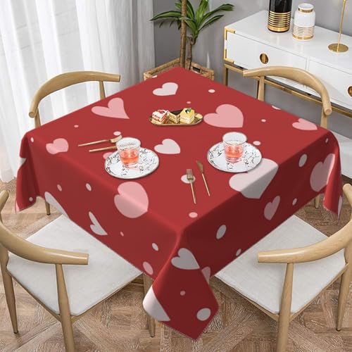 Valentinstag Herzmuster Quadratische staubdichte Tischdecke wasserdichte Tischdecke 55x55Zoll Valentinstag Herzmuster Quadratische staubdichte Tischdecke wasserdichte Tischdecke 55x55Zoll von BYwenhopnbs