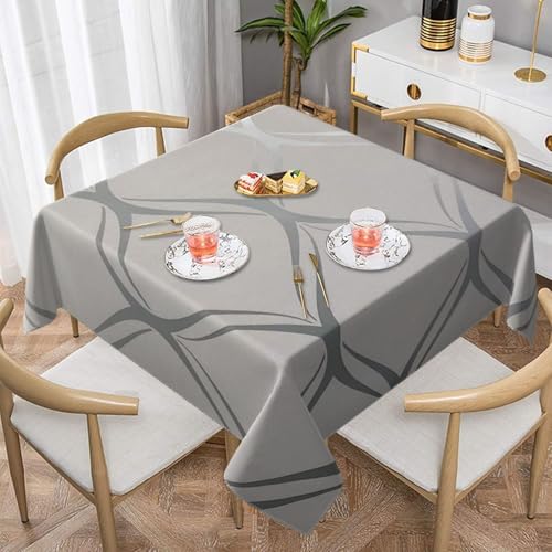 Wave Geometric Grey SilverSquare Staubdichte Tischdecke wasserdichte Tischdecke 55x55Zoll Wave Geometric Grey SilverSquare Staubdichte Tischdecke wasserdichte Tischdecke 55x55Zoll von BYwenhopnbs