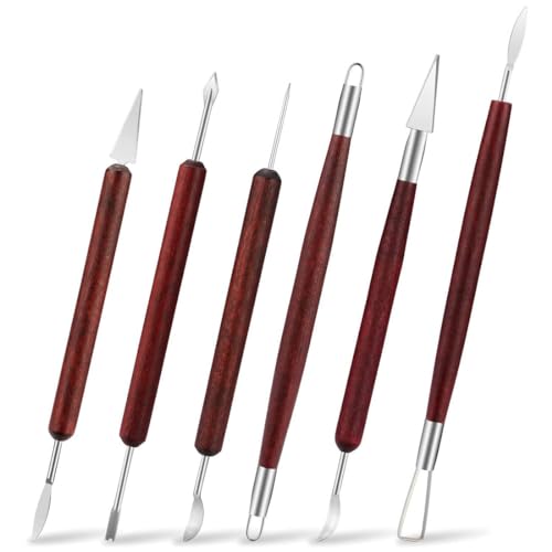 BZKSER Skulptur Modellierwerkzeuge - 6 pcs Modellierwerkzeug,Ton Töpfer Werkzeug Set Polymer Clay Tools Sculpting Keramik Werkzeug für Anfänger Amateure oder Profis von BZKSER