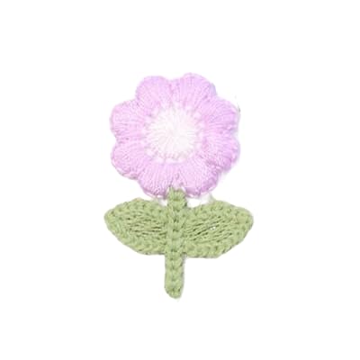 BZSDDY 35 x 23 cm 30 Stück kleine Gänseblümchen-Blumen handgefertigte Häkelapplikationen Häkelblumen-Aufnäher kleine Stickapplikationen zum Aufbügeln für Kleidung von BZSDDY