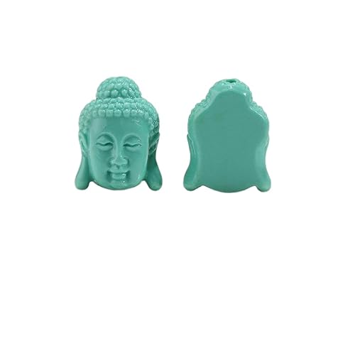 BZSDDY Buddhakopf-Perlen aus rosa Muschelharz, Koralle, 11 x 15 mm, Charm-Anhänger, Buddhakopf-Abstandshalter-Perlen zur Schmuckherstellung, tibetische Buddha-Perlen, 30 Stück von BZSDDY