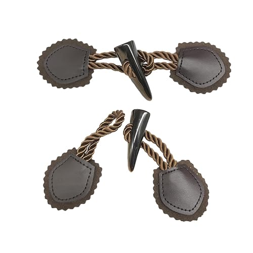 BZSDLD 16 cm 6/12 Paar dunkelbraune PU-Leder-Knebelverschlussknöpfe, Leder-Knebelknopf zum Aufnähen, Knebelverschluss für Mäntel, Strickjacken, Jacken, Kleidung BZSDLD 16 cm 6/12 Paar dunkelbraune PU-Leder-Knebelverschlussknöpfe, Leder-Knebelknopf zum Aufnähen, Knebelverschluss für Mäntel, Strickjacken, Jacken, Kleidung von BZSDLD
