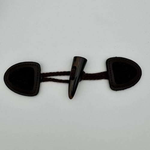 BZSDLD 5/10 Paar 15–17 cm braune Leder-Knebelverschlussknöpfe, Holz-Leder-Kippknöpfe zum Aufnähen, Knebelverschluss für Mäntel, Strickjacken, Jacken BZSDLD 5/10 Paar 15–17 cm braune Leder-Knebelverschlussknöpfe, Holz-Leder-Kippknöpfe zum Aufnähen, Knebelverschluss für Mäntel, Strickjacken, Jacken von BZSDLD