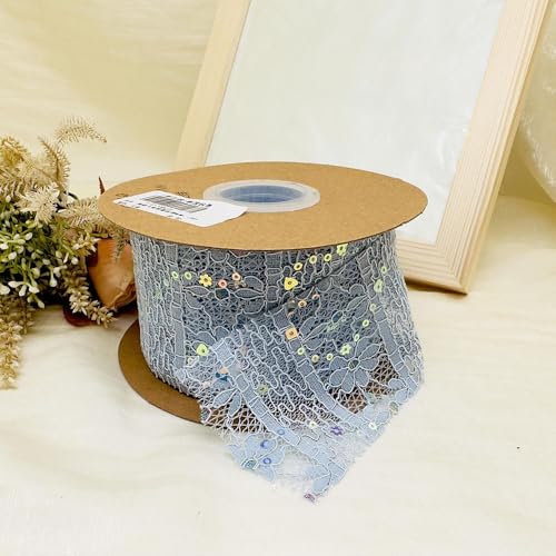 BZSQD 5/10/20 Yards 7 cm dekoratives Spitzenband, Besticktes Bastelband mit Blumenmuster und Wellenkante für Hochzeit, Geschenkverpackung BZSQD 5/10/20 Yards 7 cm dekoratives Spitzenband, Besticktes Bastelband mit Blumenmuster und Wellenkante für Hochzeit, Geschenkverpackung von BZSQD