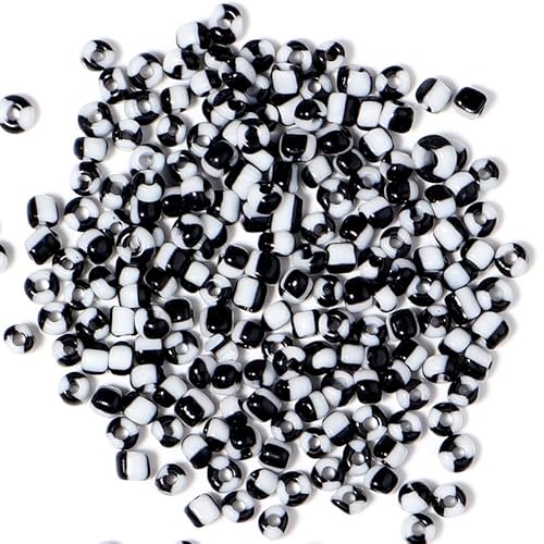 BZSQD 960/1600/4200 Stück Bunte tschechische Perlen, 3–5 mm blau-weiß gestreifte Glas-Rocailles für DIY-Armbandherstellung, Kinderhandwerk, handgefertigten Schmuck von BZSQD